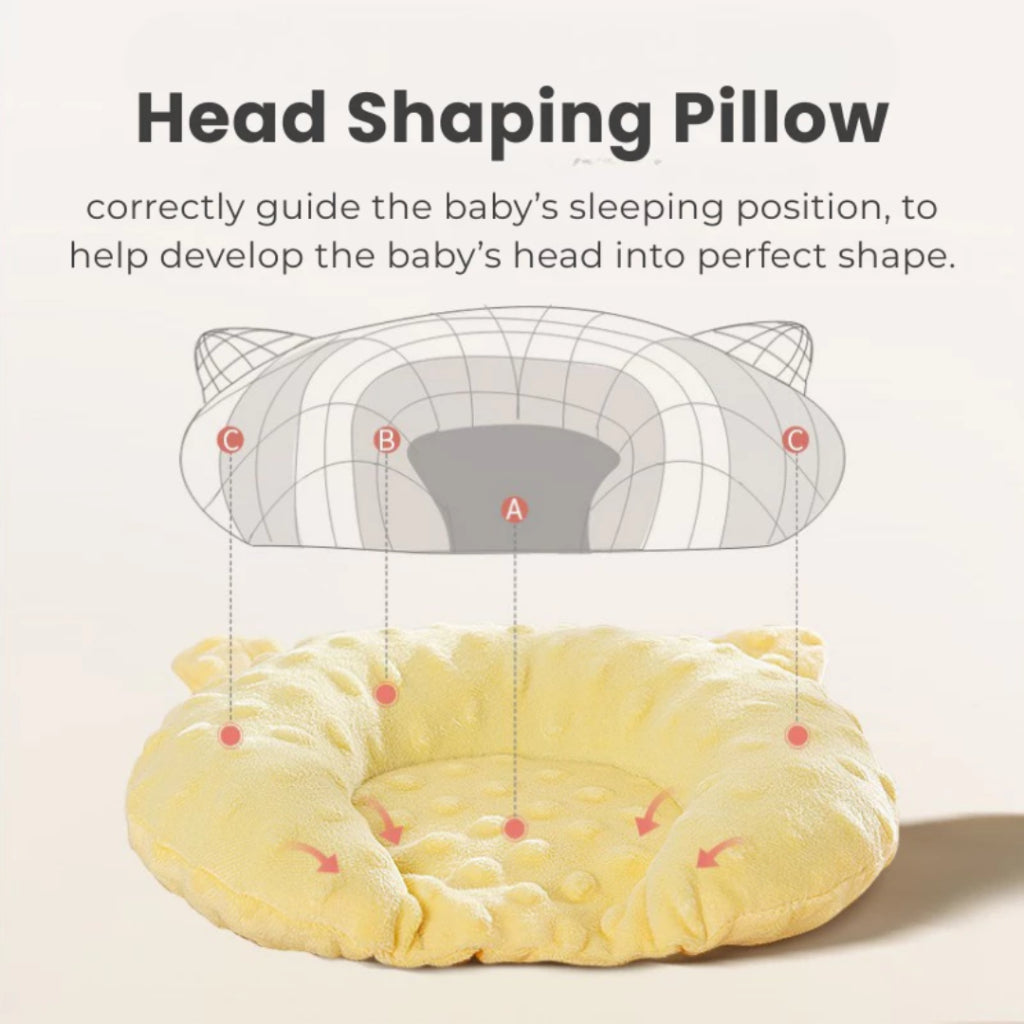 Boo and Bub Baby Pillow Cotton newborn pillow Sleeping Support Prevent Flat Head Anti-roll Support nursing Pillow - Boo & Bub