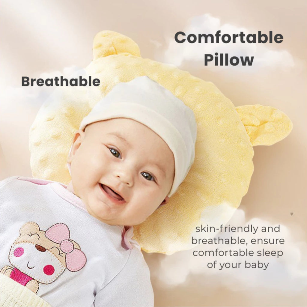 Boo and Bub Baby Pillow Cotton newborn pillow Sleeping Support Prevent Flat Head Anti-roll Support nursing Pillow - Boo & Bub