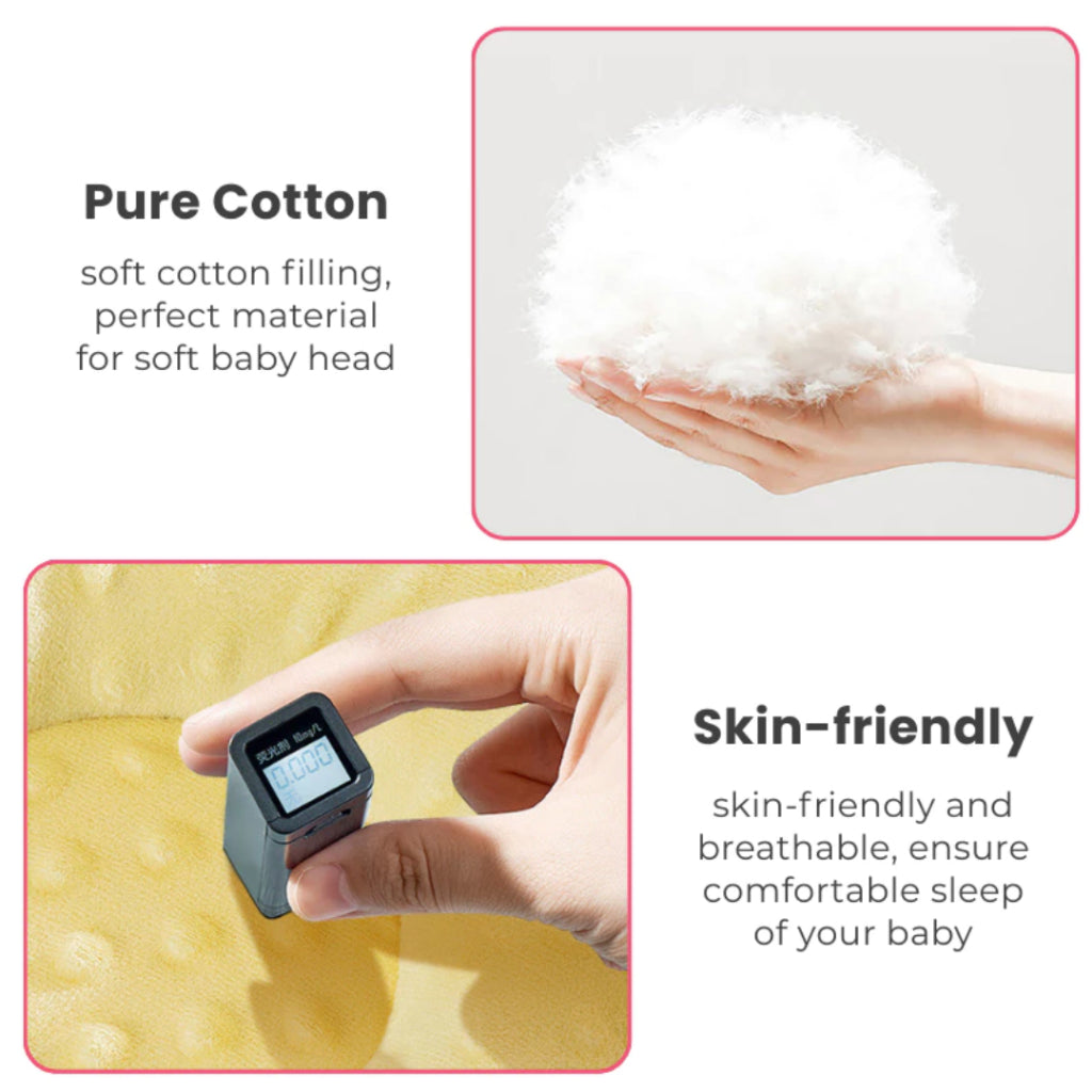 Boo and Bub Baby Pillow Cotton newborn pillow Sleeping Support Prevent Flat Head Anti-roll Support nursing Pillow - Boo & Bub