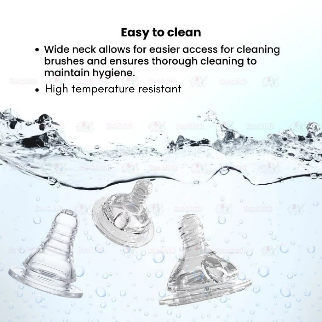 Boo & Bub Nursing Bottle Teat Wide Neck Anti-Colic Avent Teat Peristaltic Teat Standard Thin Natural Teat - Boo & Bub