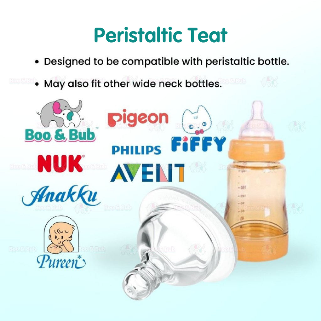Boo & Bub Nursing Bottle Teat Wide Neck Anti-Colic Avent Teat Peristaltic Teat Standard Thin Natural Teat - Boo & Bub