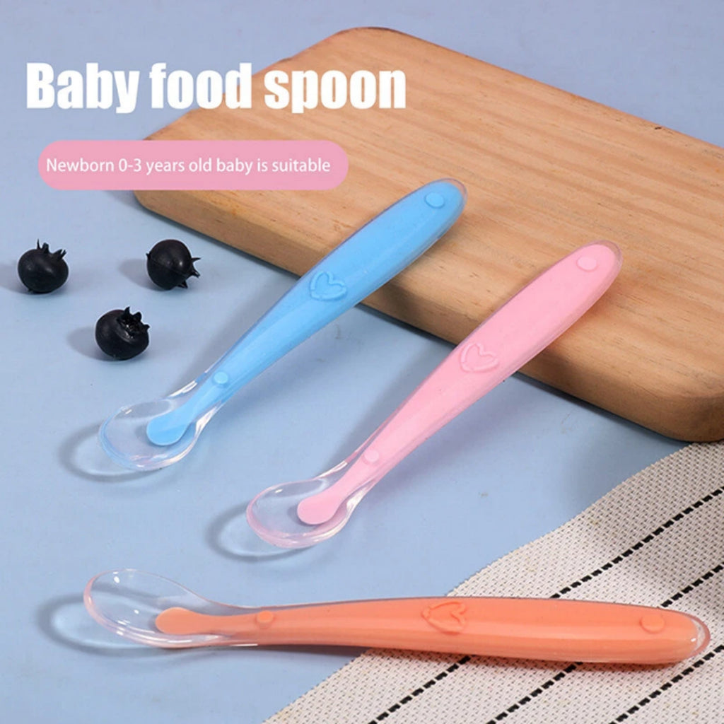 Boo&Bub Flexible Baby spoon and fork set with travel case | Easy to hold utensils for toddler kid feeding dining setkids - Boo & Bub