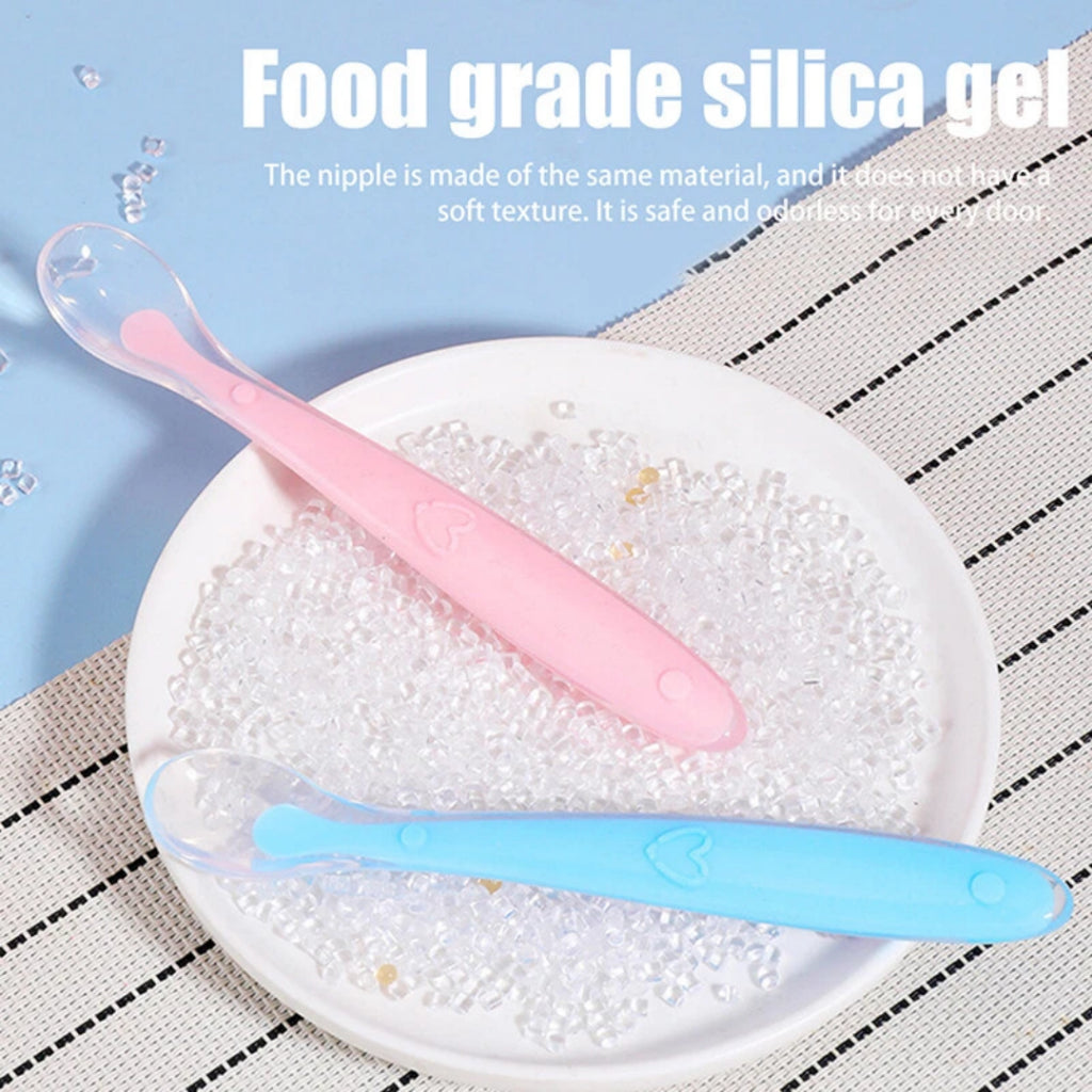 Boo&Bub Flexible Baby spoon and fork set with travel case | Easy to hold utensils for toddler kid feeding dining setkids - Boo & Bub