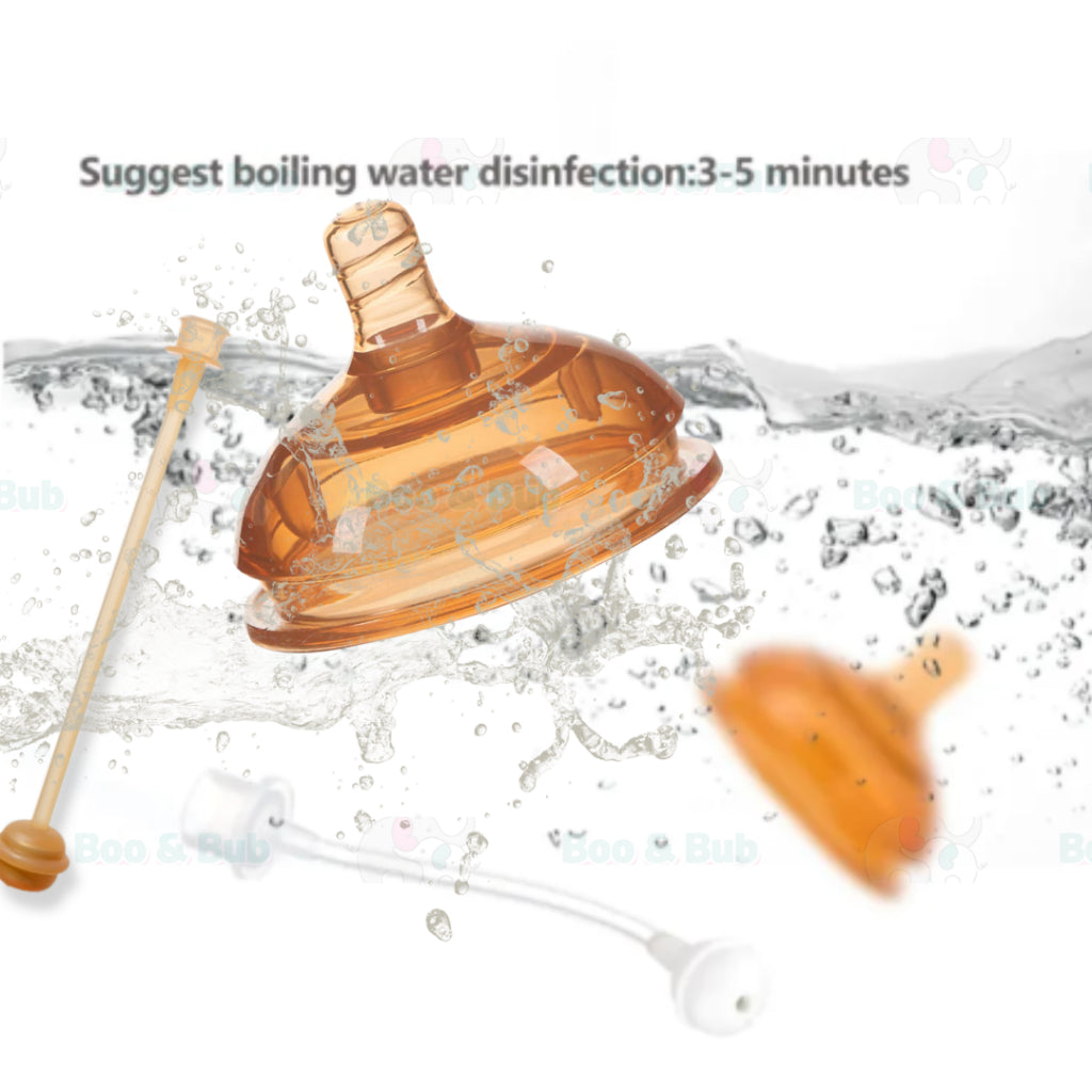 Boo & Bub Silicone Teat and Flexible 3660 Degree Straw BPA FREE Anti Colic Safe Silicone - Boo & Bub
