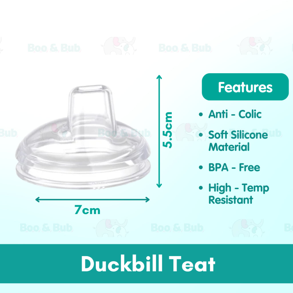 Boo & Bub Silicone Teat and Flexible 3660 Degree Straw BPA FREE Anti Colic Safe Silicone - Boo & Bub