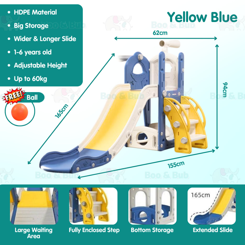 Boo & Bub Children Playground Foldable gelongsor kanak kanak slide for kids playground kid 1-6years old Easy Installati - Boo & Bub