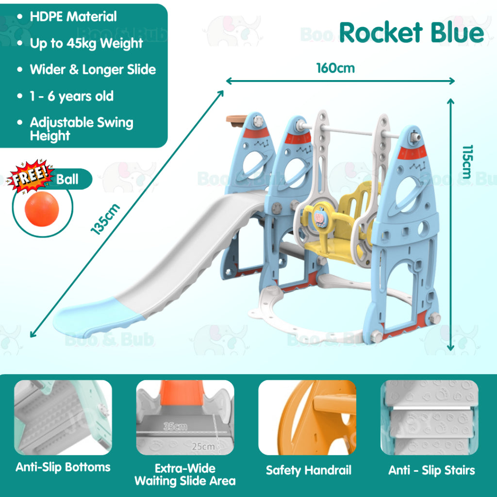 Boo & Bub Children Playground Foldable gelongsor kanak kanak slide for kids playground kid 1-6years old Easy Installati - Boo & Bub