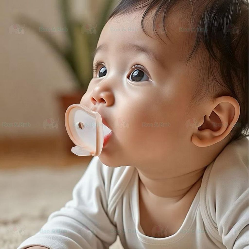 Boo and Bub Newborn Baby Soothie Pacifier Puting Baby Soft Silicone Nipple Flat/Round Head Puting - Boo & Bub