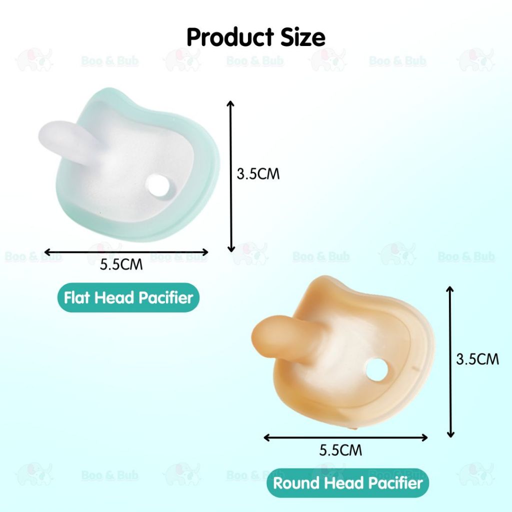 Boo and Bub Newborn Baby Soothie Pacifier Puting Baby Soft Silicone Nipple Flat/Round Head Puting - Boo & Bub