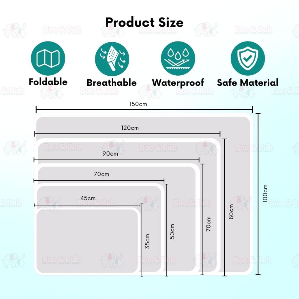 Boo&Bub Washable Baby Diaper Changing Mat Baby Urine Mat Waterproof Mattress Protector Pelapik tilam ε©΄εΏιε°Ώε«ζδΊΊ urine pad - Boo & Bub