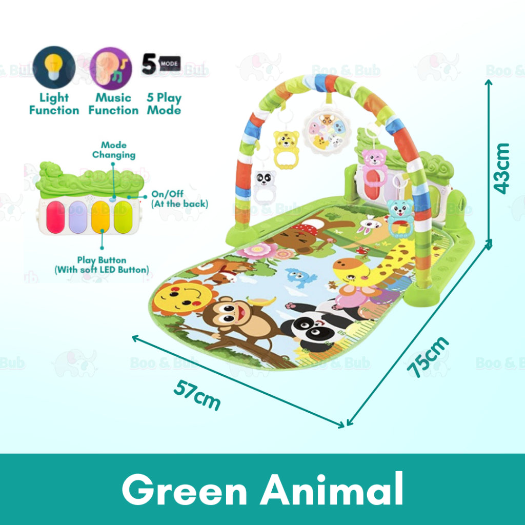 Music Baby Gym Piano Play Mat | Infant Crawling Activity Bed Toddler Exercise Fitness Rattle | Tilam Mainan Bayi - Boo & Bub