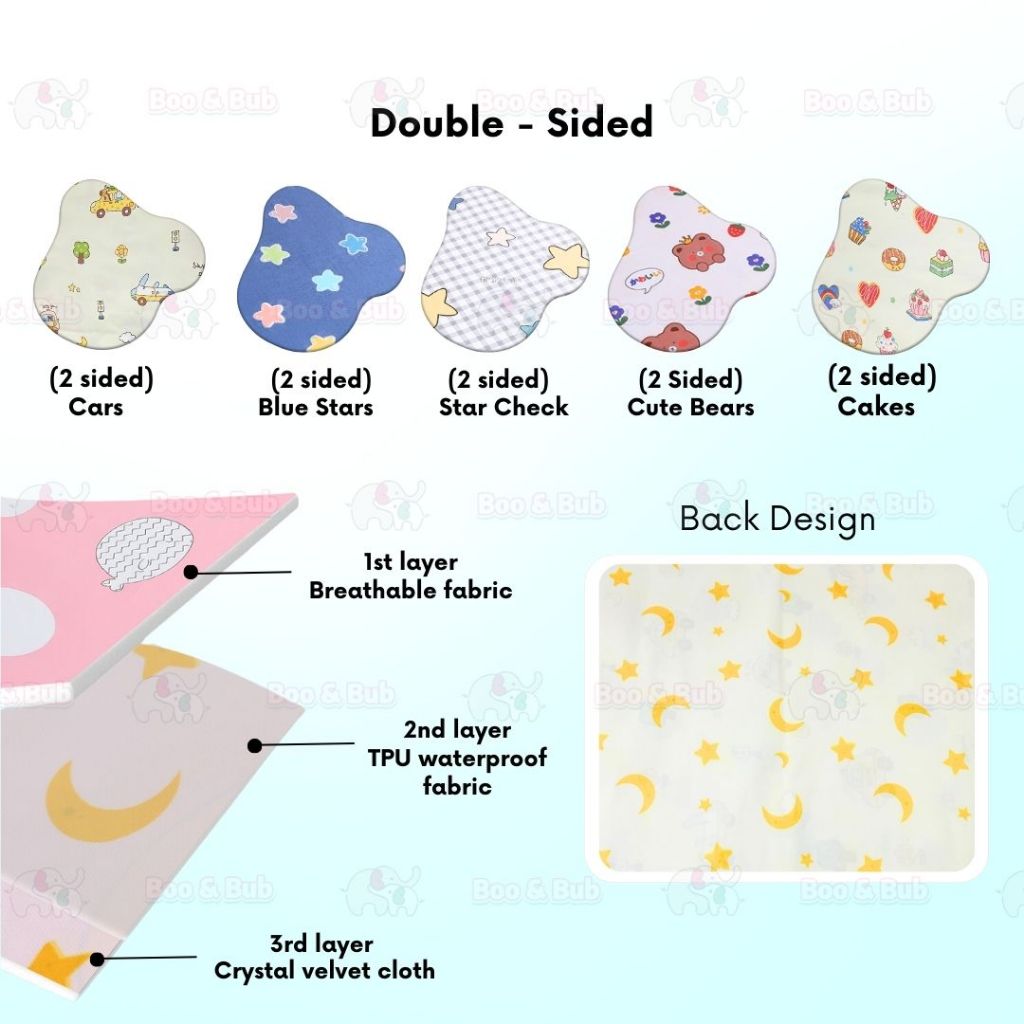 Boo&Bub Washable Baby Diaper Changing Mat Baby Urine Mat Waterproof Mattress Protector Pelapik tilam ε©΄εΏιε°Ώε«ζδΊΊ urine pad - Boo & Bub