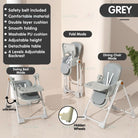 Baby Dining High Chair | Adjustable height Multifunctional Portable Eating Safety Toddler Chair - Boo & Bub