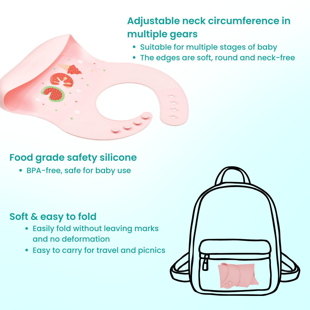 Cartoon Baby Waterproof Bib | Soft Bibs Baby Feeding Dinosaur Kids Girl Boy Adjustable Children Newborn - Boo & Bub