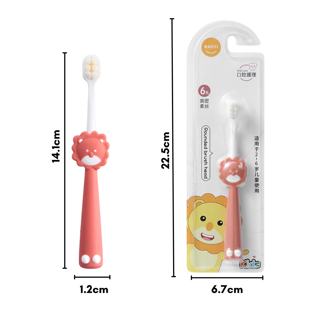 Cartoon Kid Toothbrush | Baby Cleaning Teether Dental Oral Hygiene Care Anti Slide Handle Tooth Brush - Boo & Bub