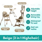 Baby Dining High Chair | Adjustable height Multifunctional Portable Eating Safety Toddler Chair - Boo & Bub