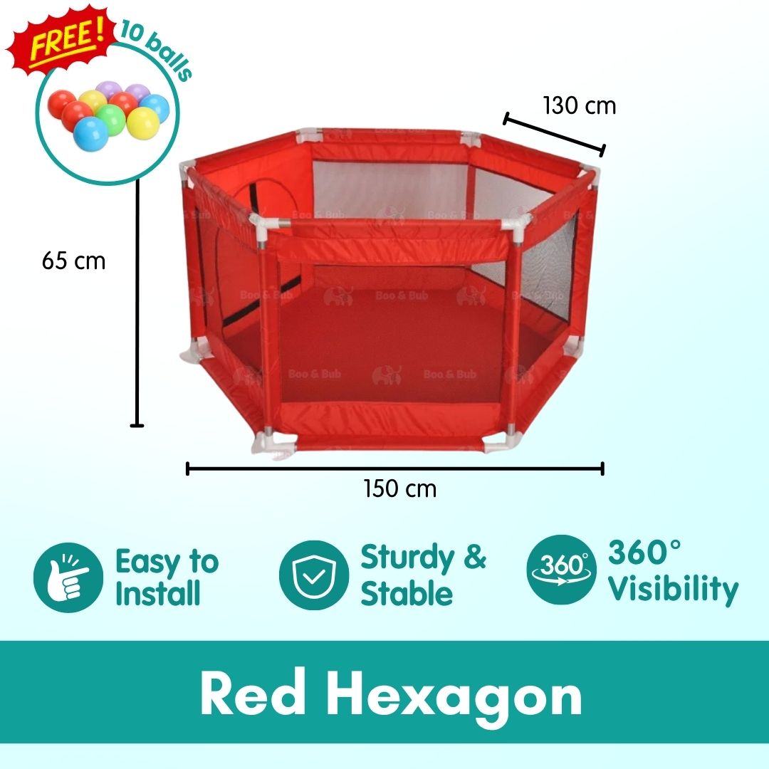 Children's Playpen Fench | Baby Toddler Children Net Playground Hexagon Barrier Baby Child Safety Kids Ocean Ball - Boo & Bub