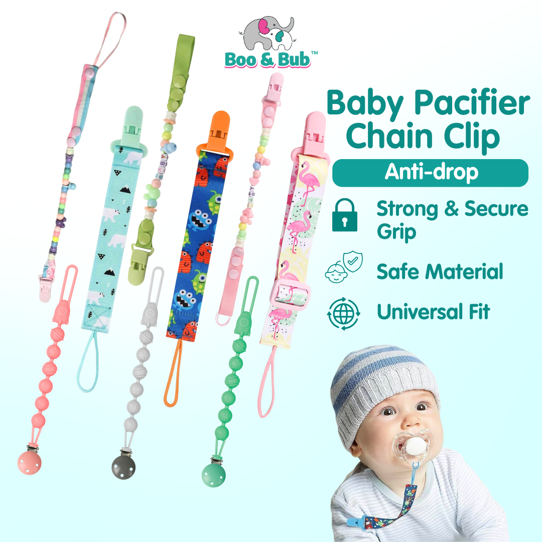Boo&Bub Cute Cartoon Baby Pacifier Clip | Soother Holder Chain Nipple Holder for Baby Print Child Clips Gift kids - Boo & Bub