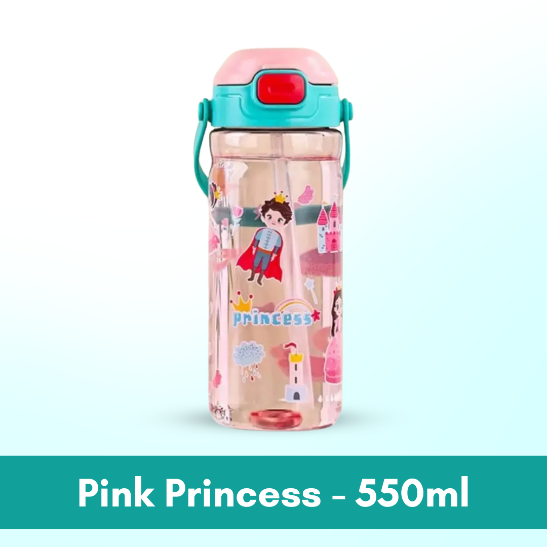 Kids Water Bottle BPA FREE 480ml with Drinking Straw Water Tumbler |  Leakproof Water Bottles Outdoor School - Boo & Bub