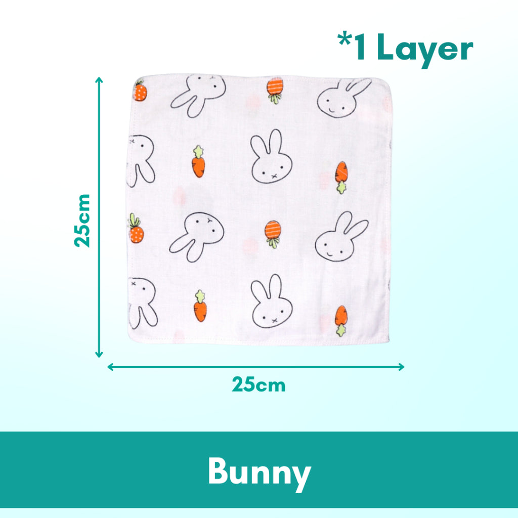 Baby Cotton Soft Cartoon Handkerchief | Newborn Toddler Soft Bath Gauze Feeding Kids Wash 手帕 - Boo & Bub