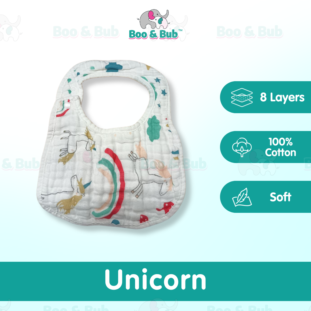 Boo&Bub 8-layer U-shaped Waterproof Saliva Towel Waterproof Bib Baby Cotton Saliva Towel - Boo & Bub