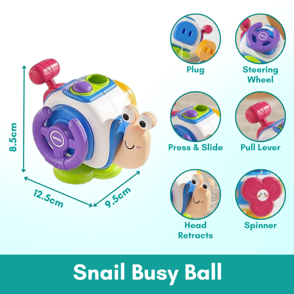 Boo&Bub 6-in-1 Montessori Toys Toddler Busy Cube Early Education Sensory Toys for Babies - Boo & Bub