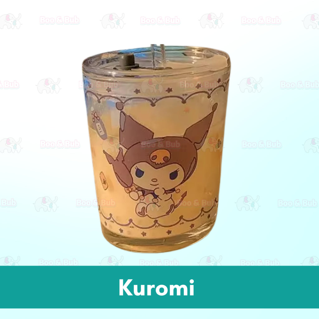 400ml Milk Cup with Cover Silicone straw | Training Glass Mug Baby Dinosaur Unicorn Water Bottle Heat-Resistant - Boo & Bub