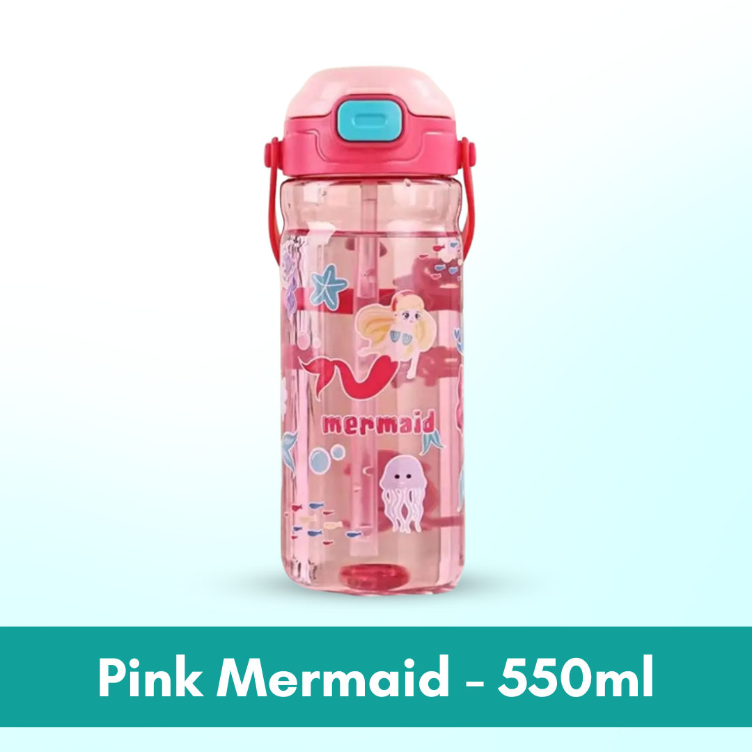 Kids Water Bottle BPA FREE 480ml with Drinking Straw Water Tumbler |  Leakproof Water Bottles Outdoor School - Boo & Bub