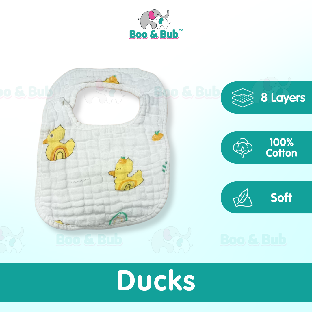 Boo&Bub 8-layer U-shaped Waterproof Saliva Towel Waterproof Bib Baby Cotton Saliva Towel - Boo & Bub