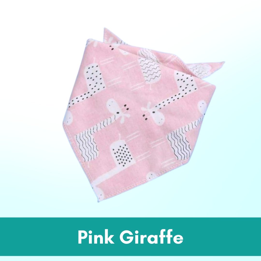 Baby Cotton Triangle Bibs | Toddler newborn Bib With Button | double layers Cartoon Character Animal Print - Boo & Bub