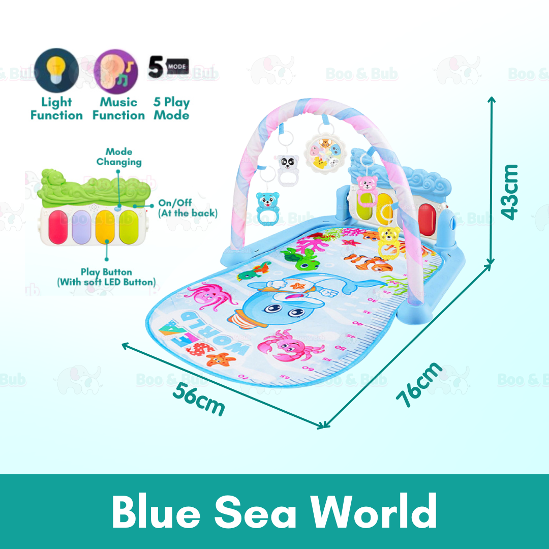 Music Baby Gym Piano Play Mat | Infant Crawling Activity Bed Toddler Exercise Fitness Rattle | Tilam Mainan Bayi - Boo & Bub