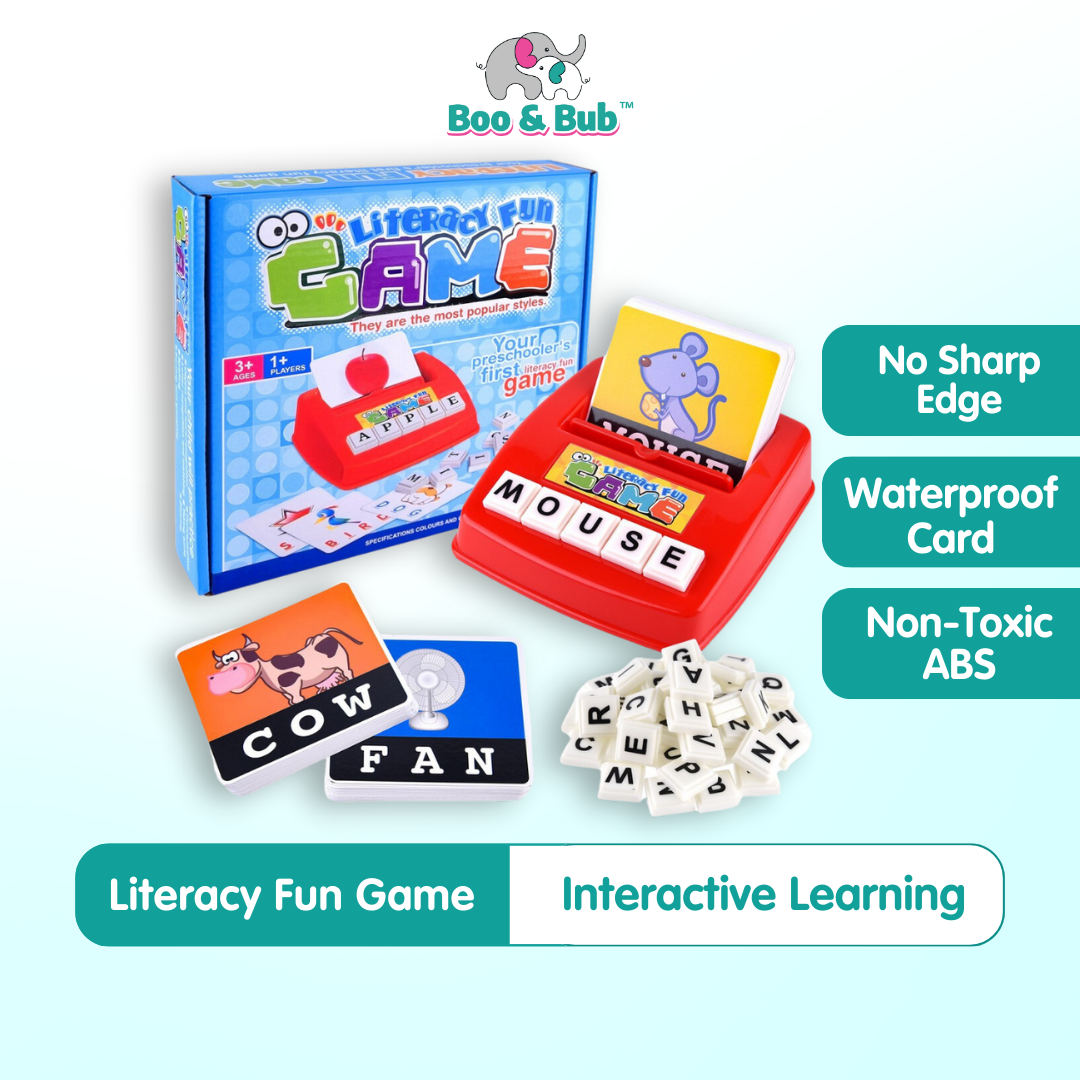 Literacy Fun Game for Kid Toddler | Learn English Spelling Language Children Learning Educational Toys - Boo & Bub
