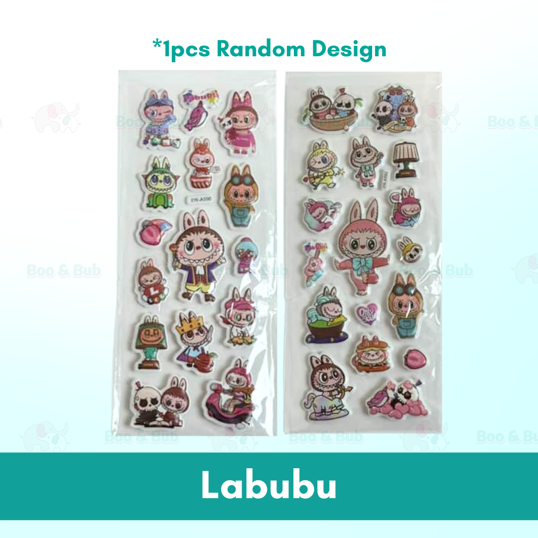 1pc 3D Cartoon Bubble Sticker for Kids (Stiker Kanak Kanak) - Boo & Bub
