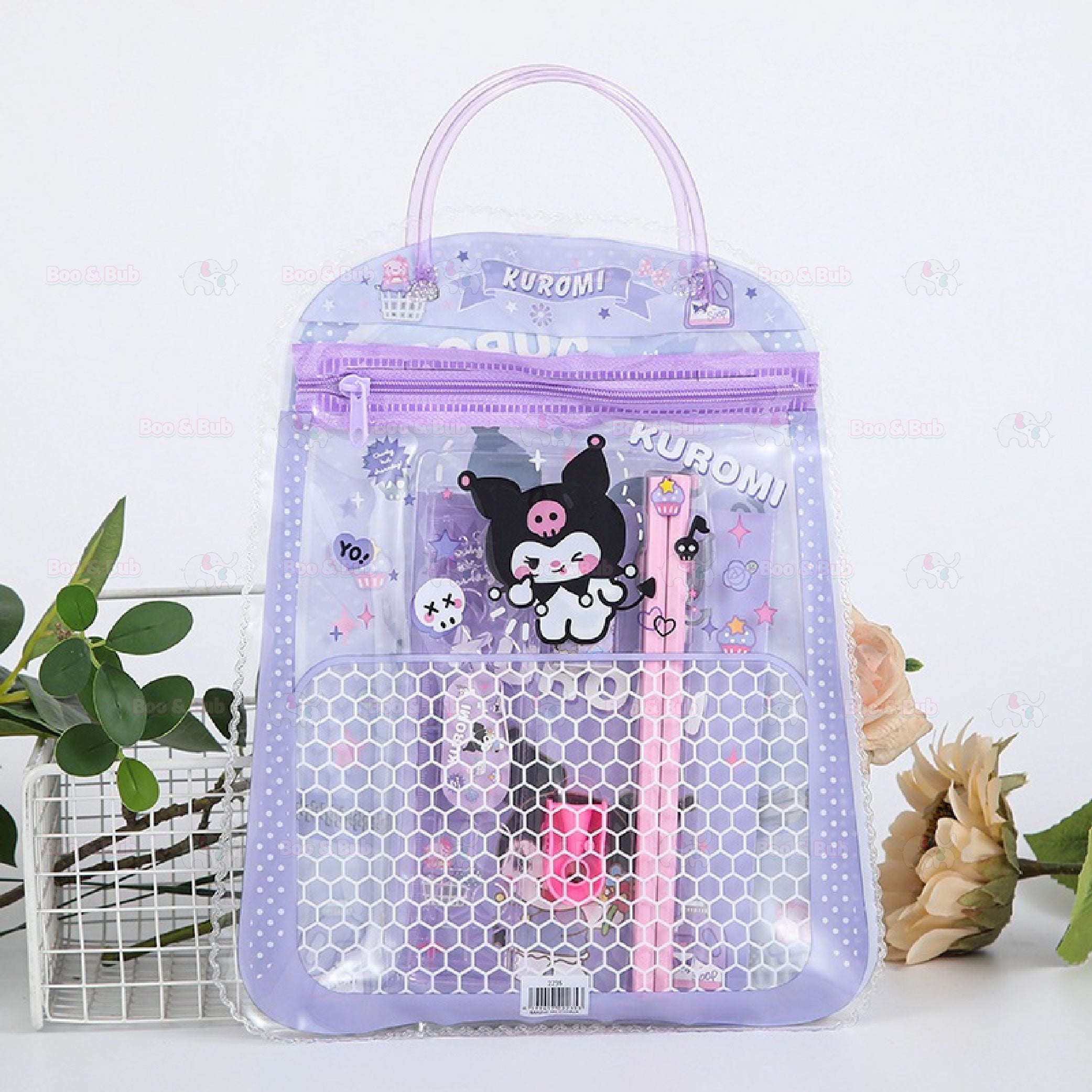 Kids Cartoon Stationery Gift Set in tote Goodies Bag | Birthday Christmas Gift 学生文具套礼物 Alat Tulisan - Boo & Bub