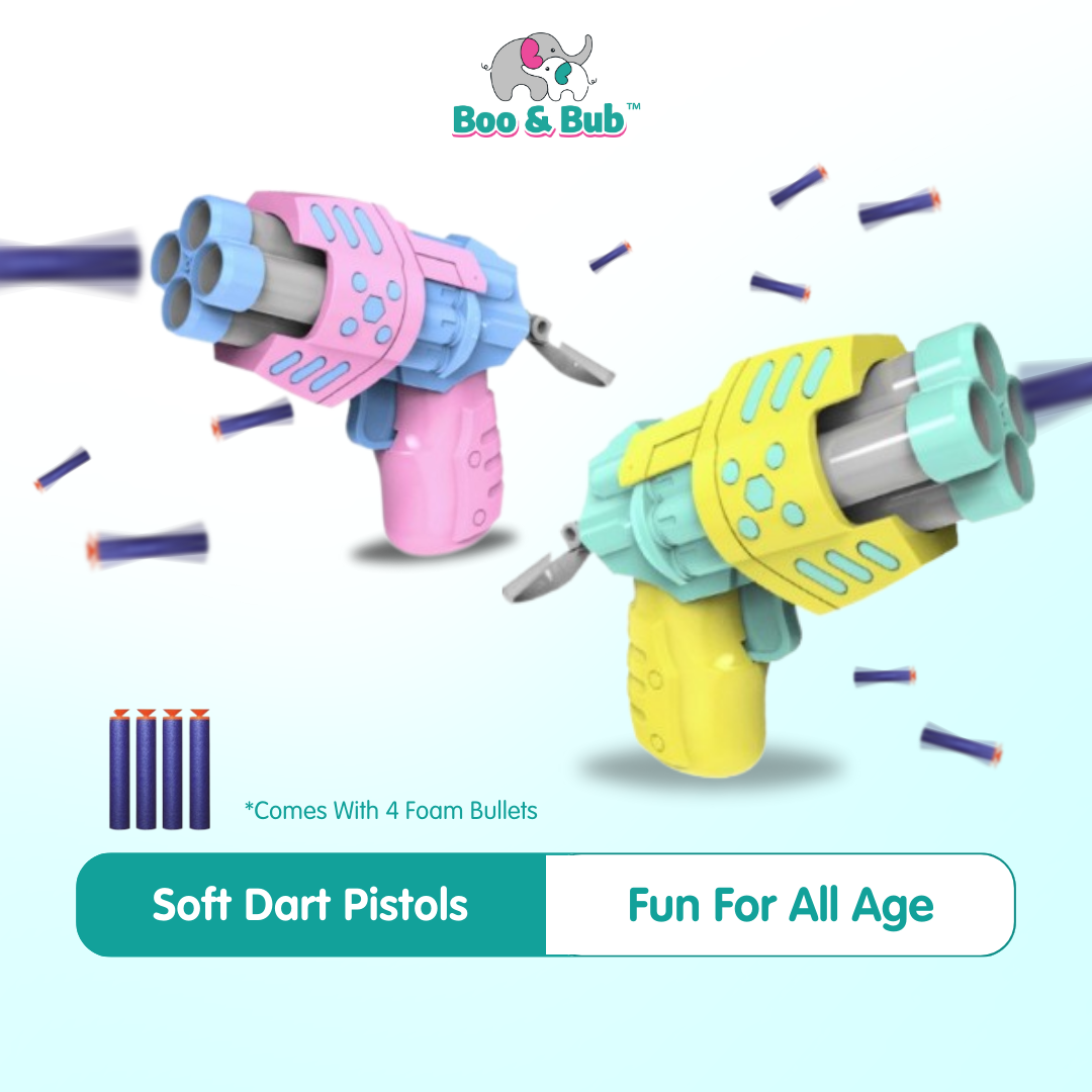 Soft Bullet Blowgun Toy Gun with Water Beads & Foam Darts – Blue