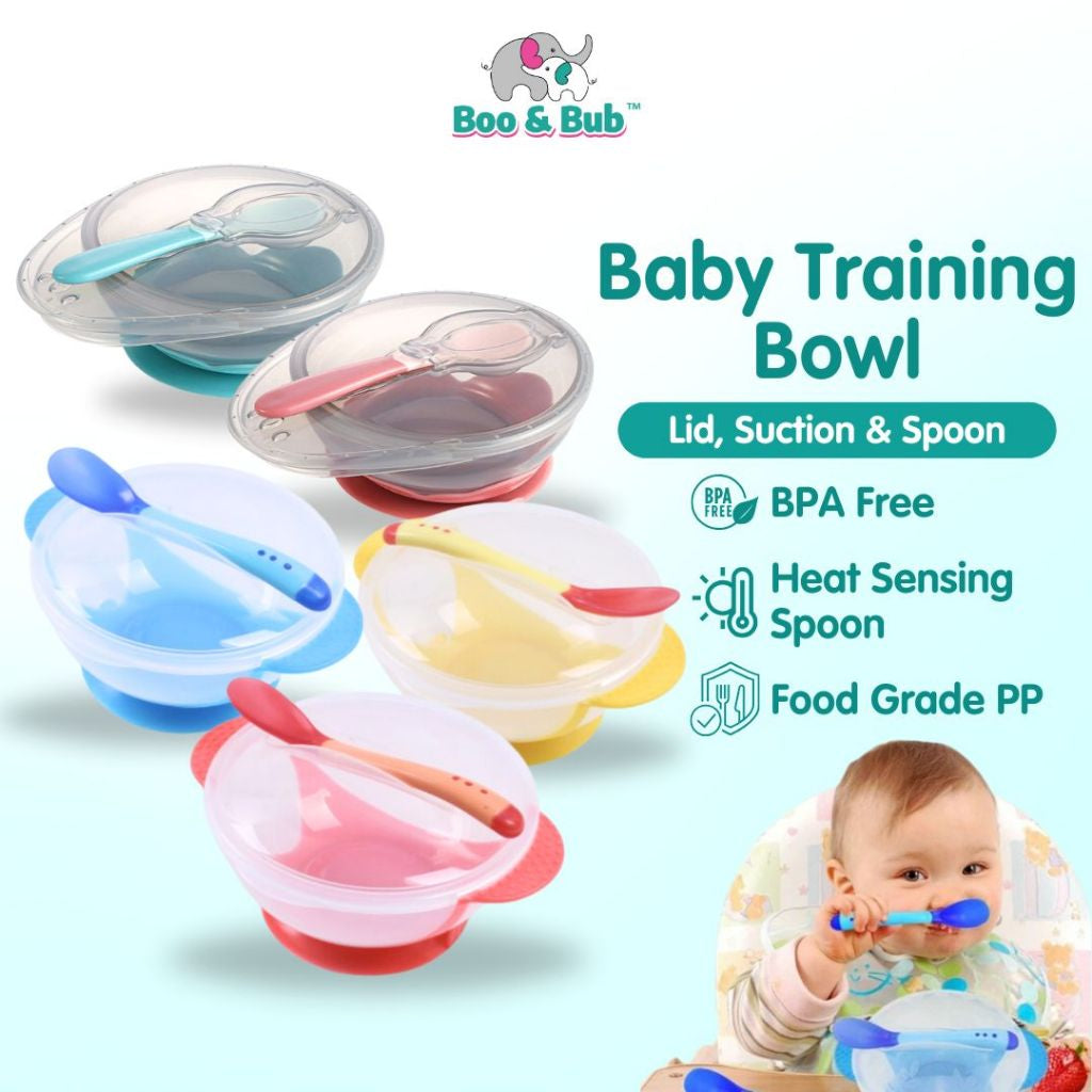 Baby Bowl Set Training Bowl with Suction Cup | Spoon Tableware Set Dinner Bowl Learning to eat - Boo & Bub