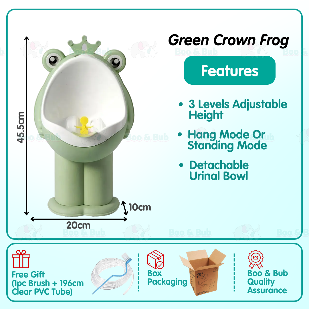Boo&Bub Frog Baby Potty Boy Training Urinal Stand Potty Toddler Toilet Trainer - Boo & Bub