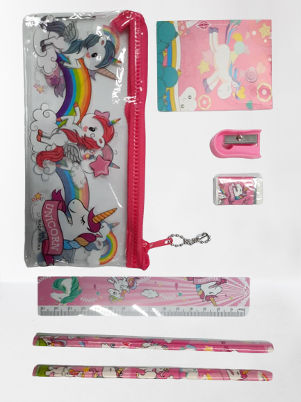 7PCS Kids Cartoon Pencil Case | Gift Set in tote Goodies Bag | Birthday Christmas Gift 学生文具套礼物 Alat Tulisan - Boo & Bub