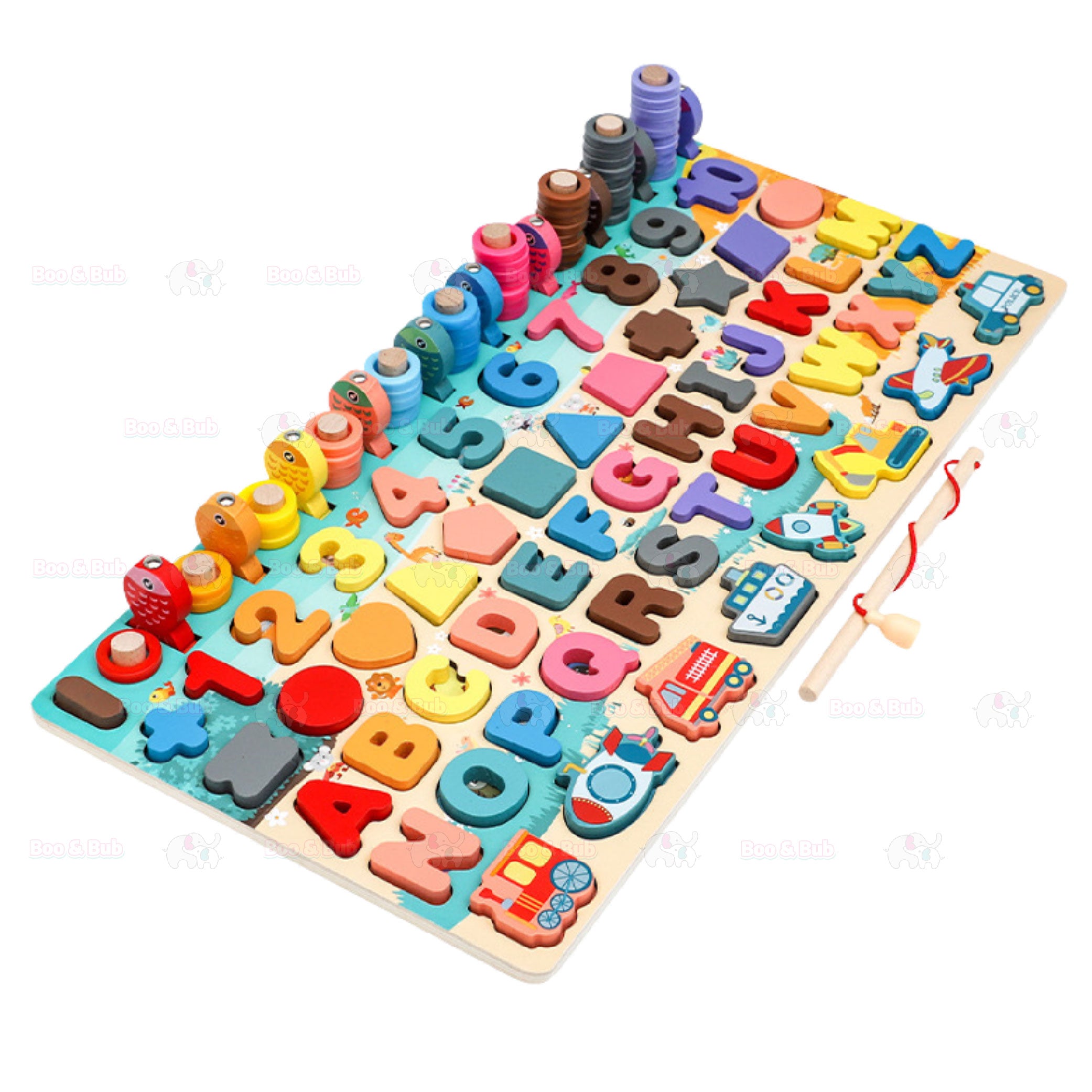 Kids Matching Wooden Board Puzzle Toy Montessori Alphabet Letter Number board - Boo & Bub