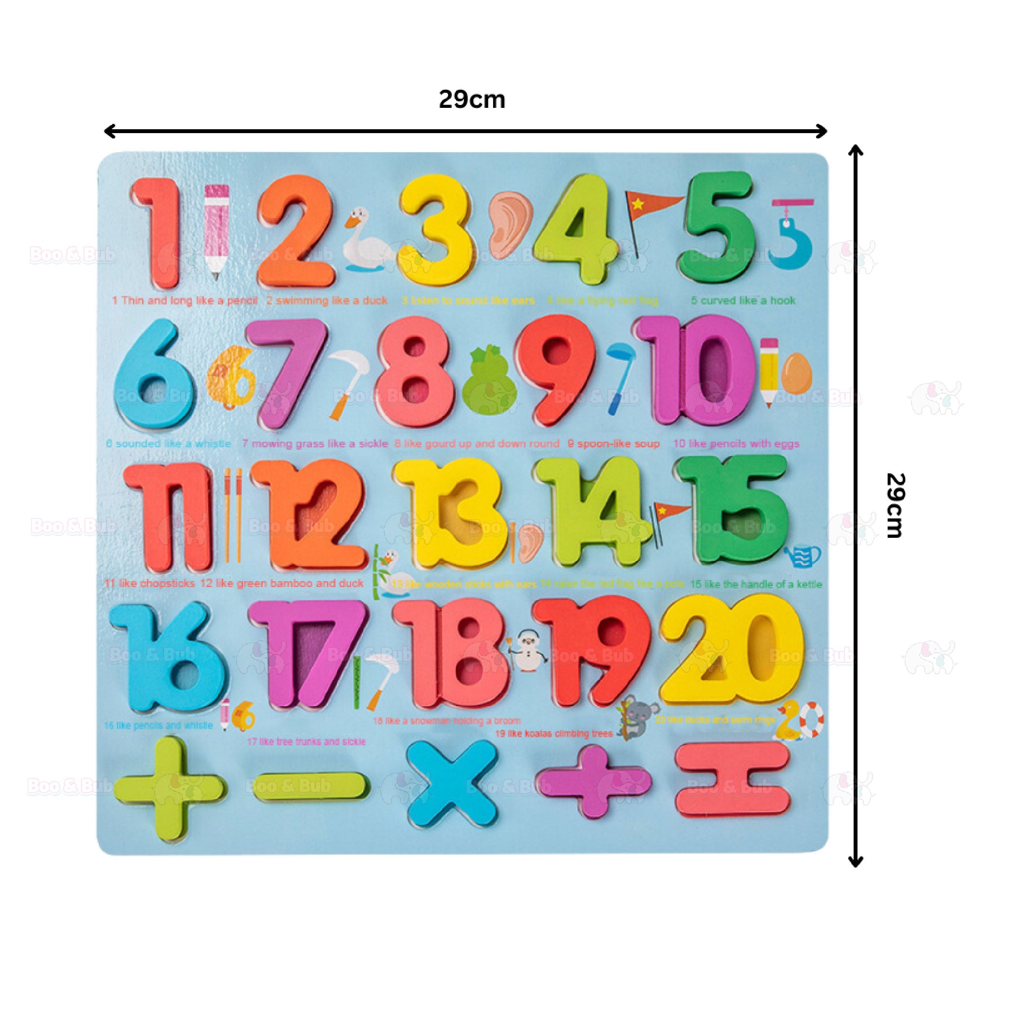 Kids Matching Wooden Board Puzzle Toy Montessori Alphabet Letter Number board - Boo & Bub