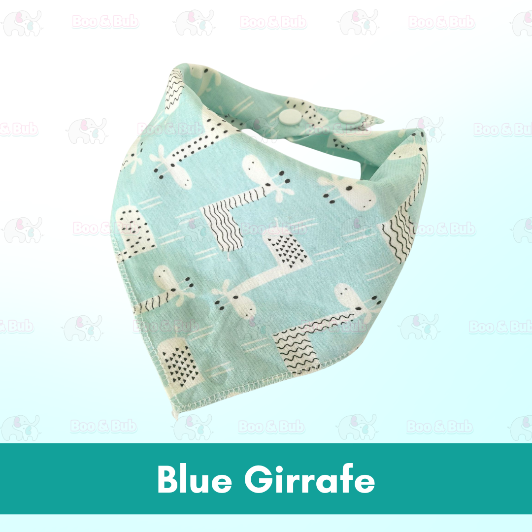 Baby Cotton Triangle Bibs | Toddler newborn Bib With Button | double layers Cartoon Character Animal Print - Boo & Bub