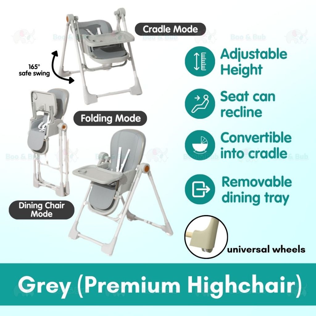 Baby Dining High Chair | Adjustable height Multifunctional Portable Eating Safety Toddler Chair - Boo & Bub