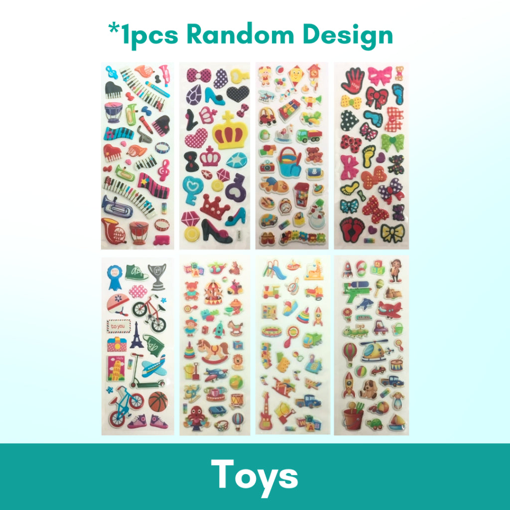 1pc 3D Cartoon Bubble Sticker for Kids (Stiker Kanak Kanak) - Boo & Bub