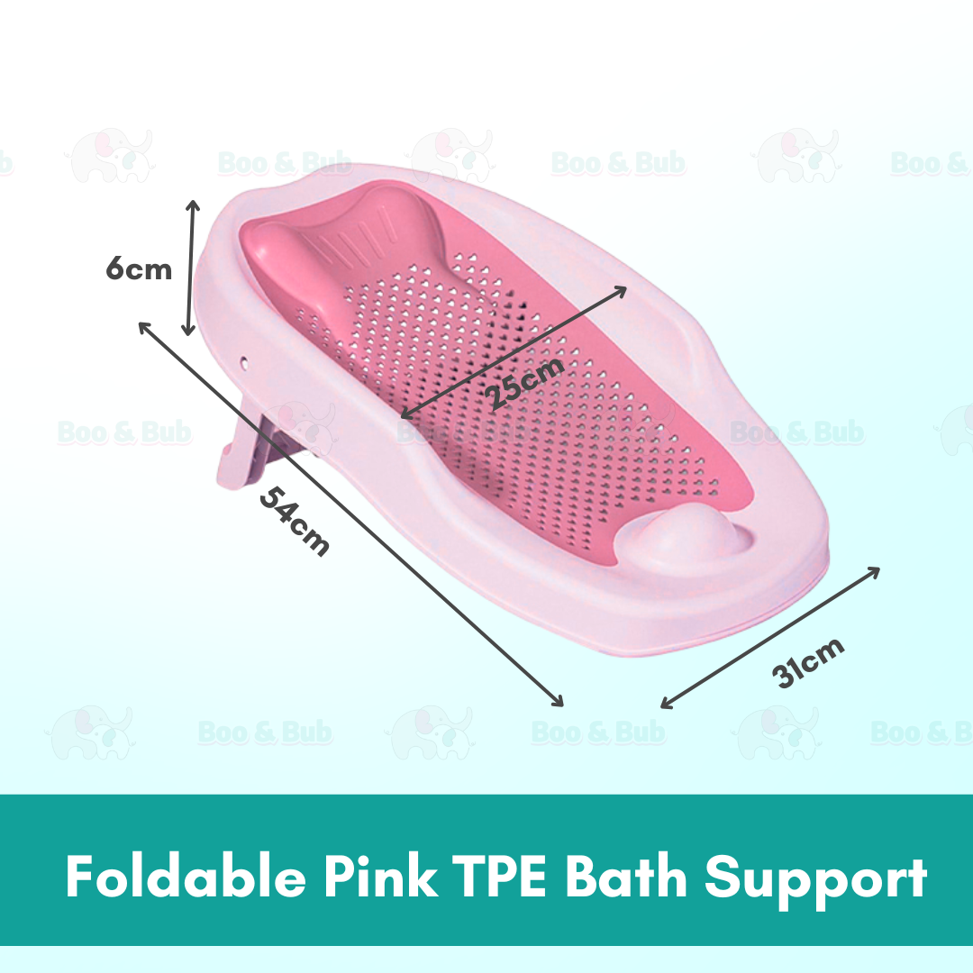 Baby Foldable Bath Tub | Non-Slip Thermometer Bathtub Baby Swim Tubs Bath Body Wash Portable Safe Kid - Boo & Bub