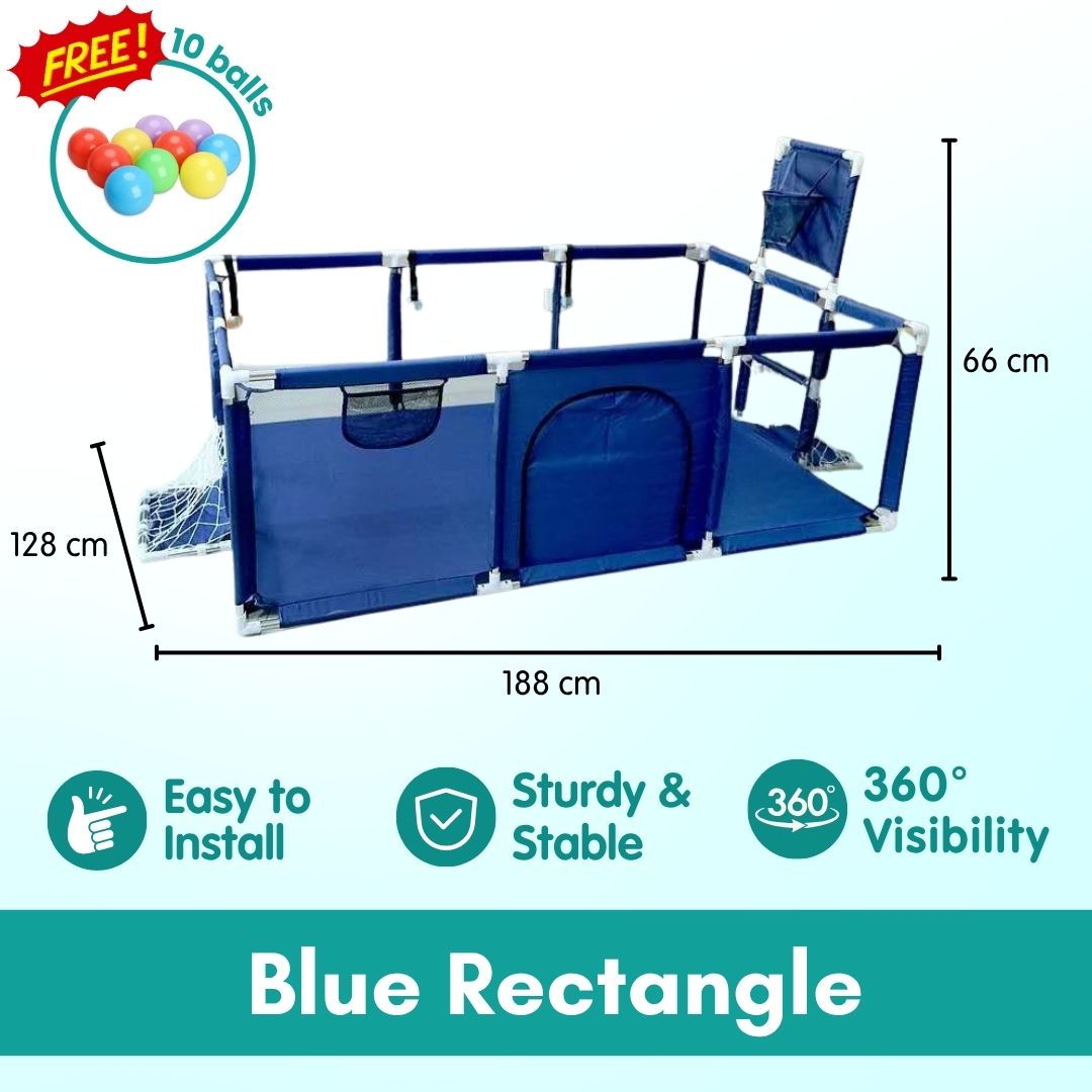 Children's Playpen Fench | Baby Toddler Children Net Playground Hexagon Barrier Baby Child Safety Kids Ocean Ball - Boo & Bub