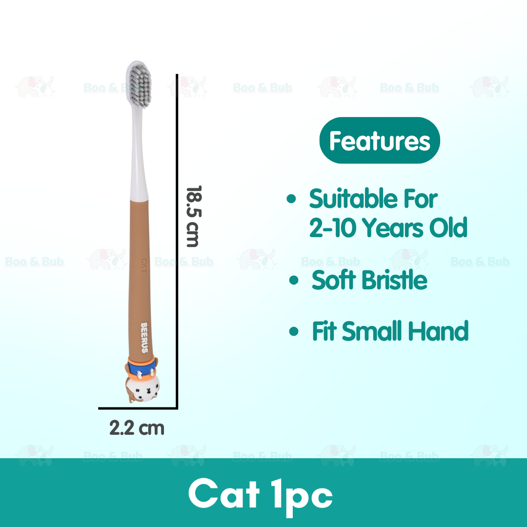 Cartoon Kid Toothbrush | Baby Cleaning Teether Dental Oral Hygiene Care Anti Slide Handle Tooth Brush - Boo & Bub