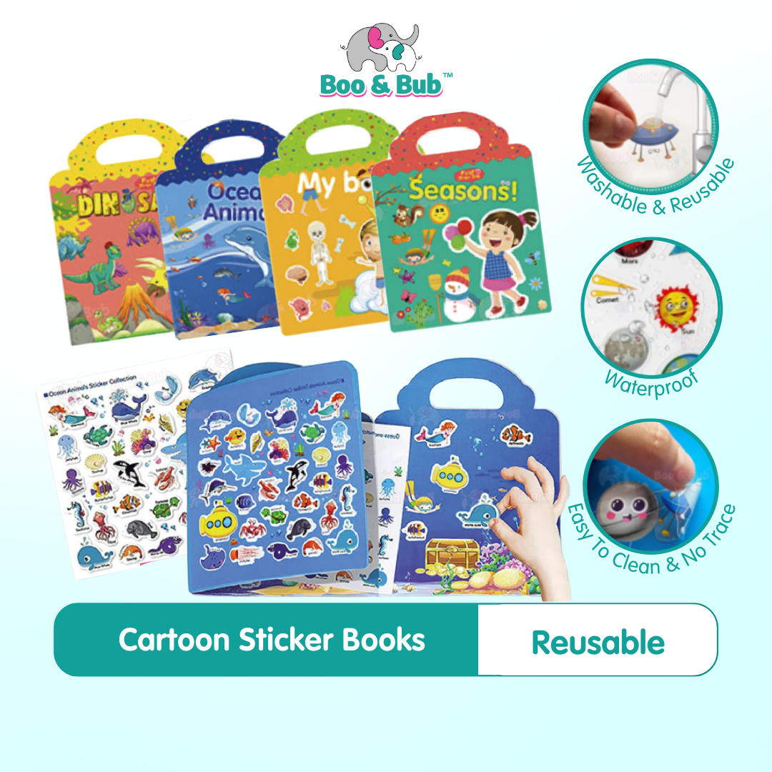 Reusable Cartoon Sticker Book | DIY Educational Cognition Learning Toy ...