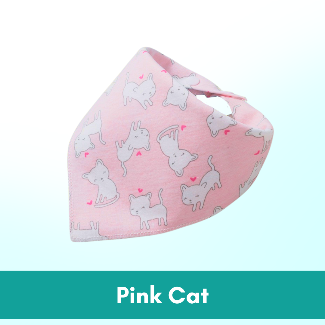 Baby Cotton Triangle Bibs | Toddler newborn Bib With Button | double layers Cartoon Character Animal Print - Boo & Bub