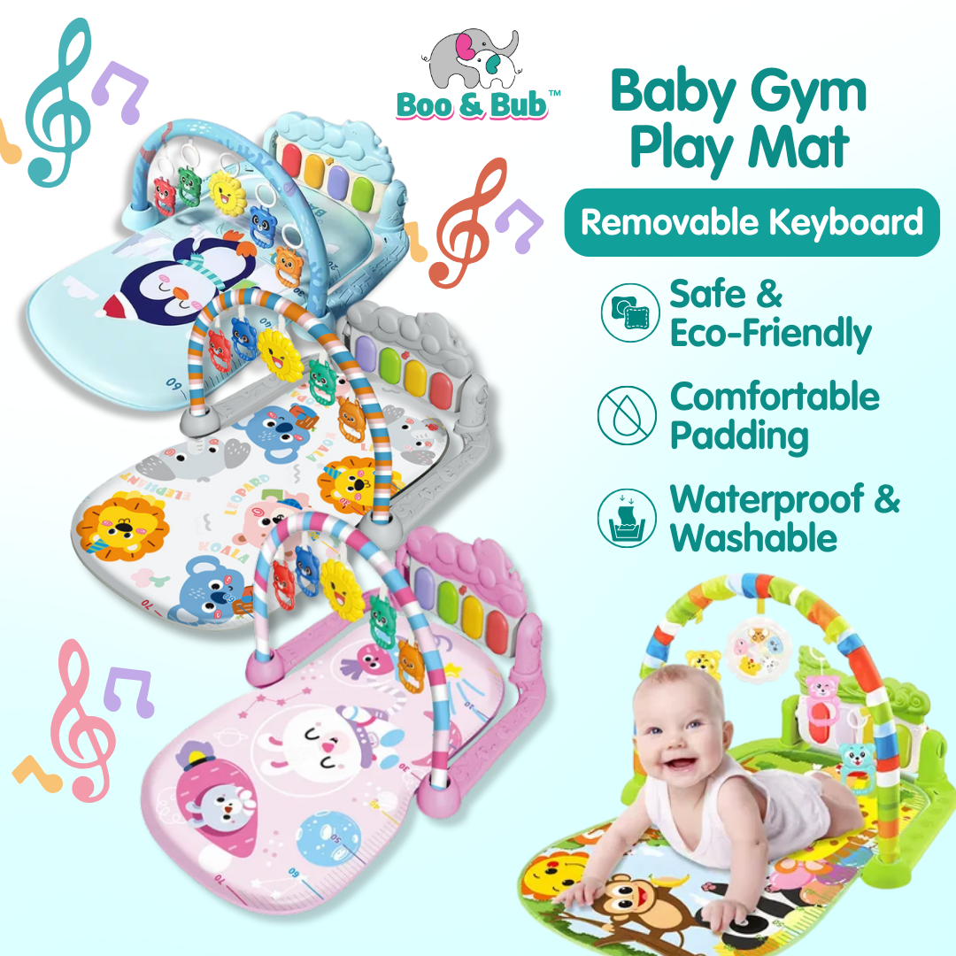 Music Baby Gym Piano Play Mat | Infant Crawling Activity Bed Toddler Exercise Fitness Rattle | Tilam Mainan Bayi - Boo & Bub