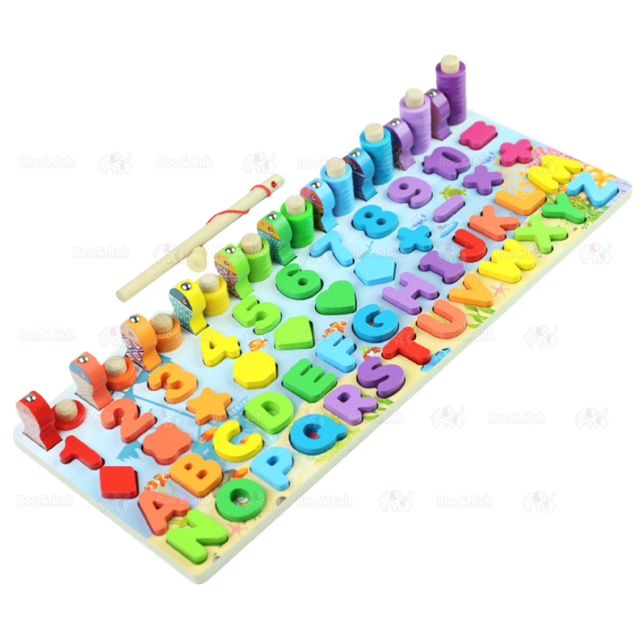 Kids Matching Wooden Board Puzzle Toy Montessori Alphabet Letter Number board - Boo & Bub